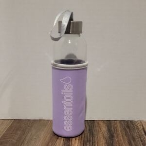 Purple Essential Oils Glass Water Bottle